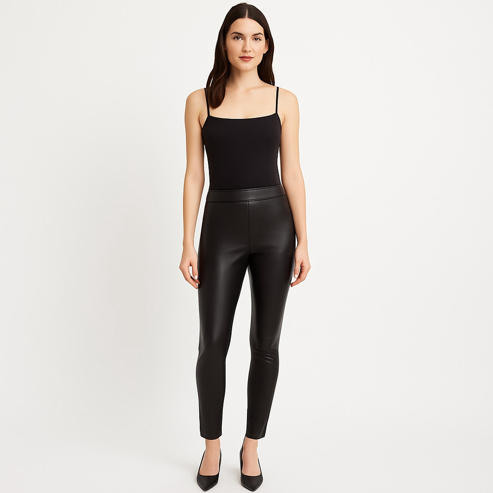 Women's Alya Francesca’s Black Faux Leather Leggings S